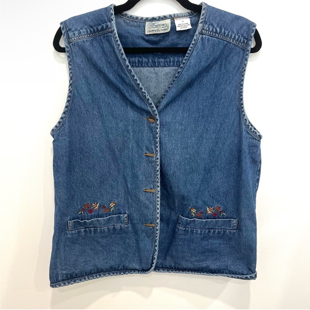 VINTAGE 100% COTTON Women's Blue Denim Vest